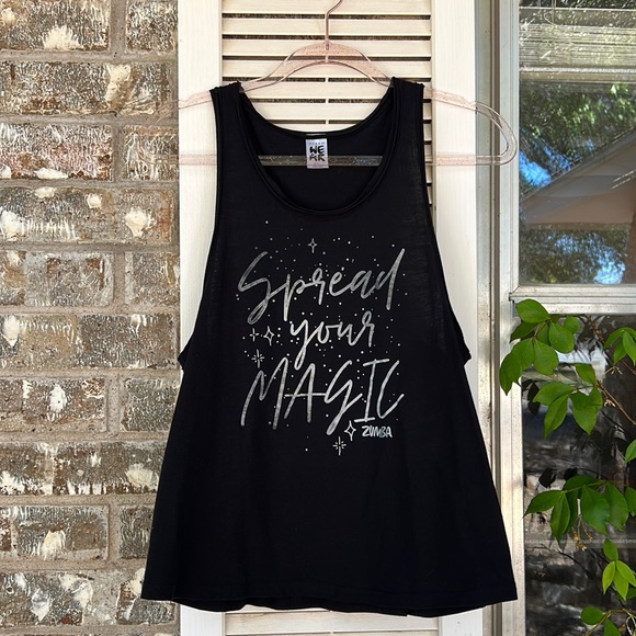 Zumba Fitness Tops - 🖤🪩 Zumba Wear Graphic Print Tank. “Spread Your Magic 🪄 “ Tank in Small. 🪩🖤